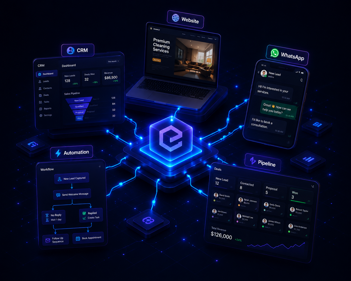 Connected CRM, automation and reporting systems